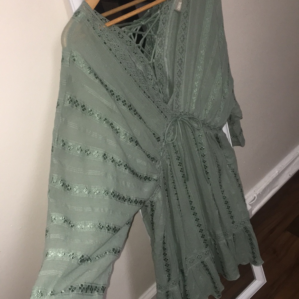 ASOS Green Smock Dress with details